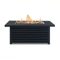 Steel Propane/Natural Gas Outdoor Fire Pit Table with Lid (Black)