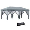 10' x 20' Pop Up Canopy Tent, Netting, Heavy Duty, Instant Sun Shelter, Large, Gray