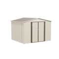 10x8 FT White Aluminum Alloy Garden Shed with Hinge Door, Outdoor Storage Shed for Backyard, Patio (10X8 FT)