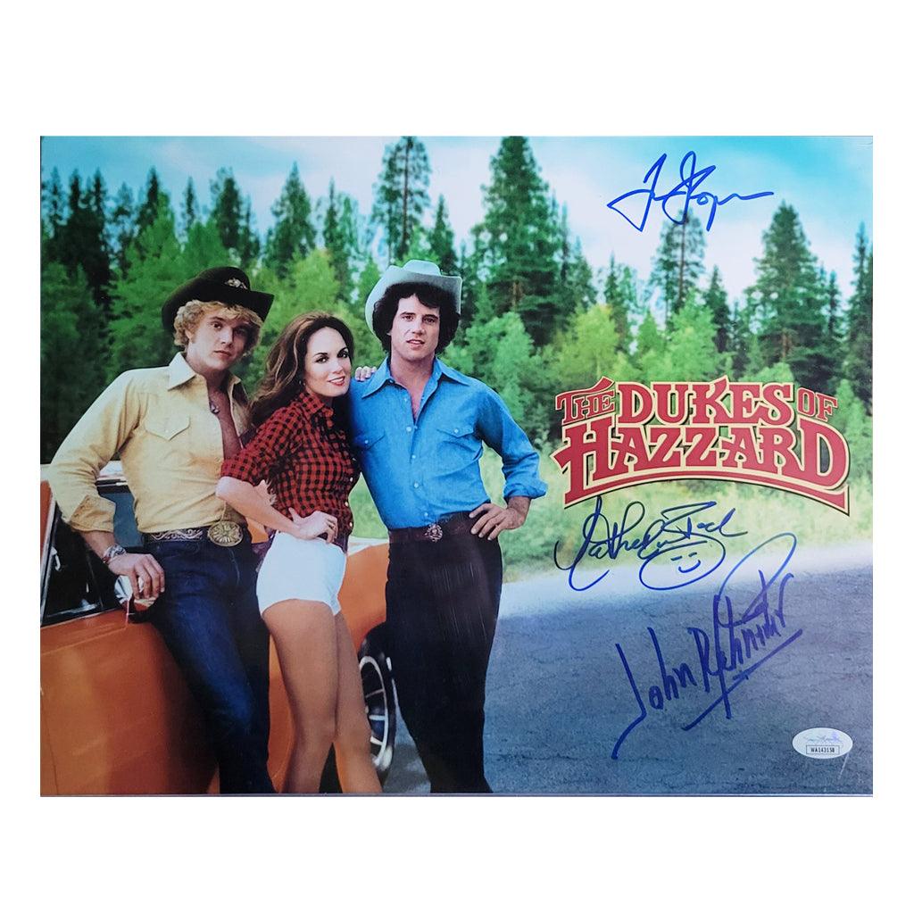 Bach, Schneider, Wopat Signed Dukes of Hazzard 11x14 Photo Pose 1 (JSA)