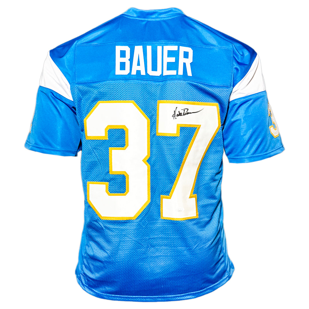 Hank Bauer Signed Los Angeles Light Blue Football Jersey (JSA)