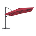 10 FT Square Cantilever Patio Umbrella - Red (No-Base)