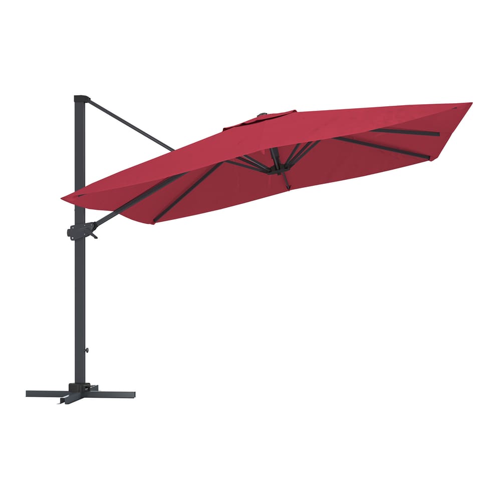 10 FT Square Cantilever Patio Umbrella - Red (No-Base)