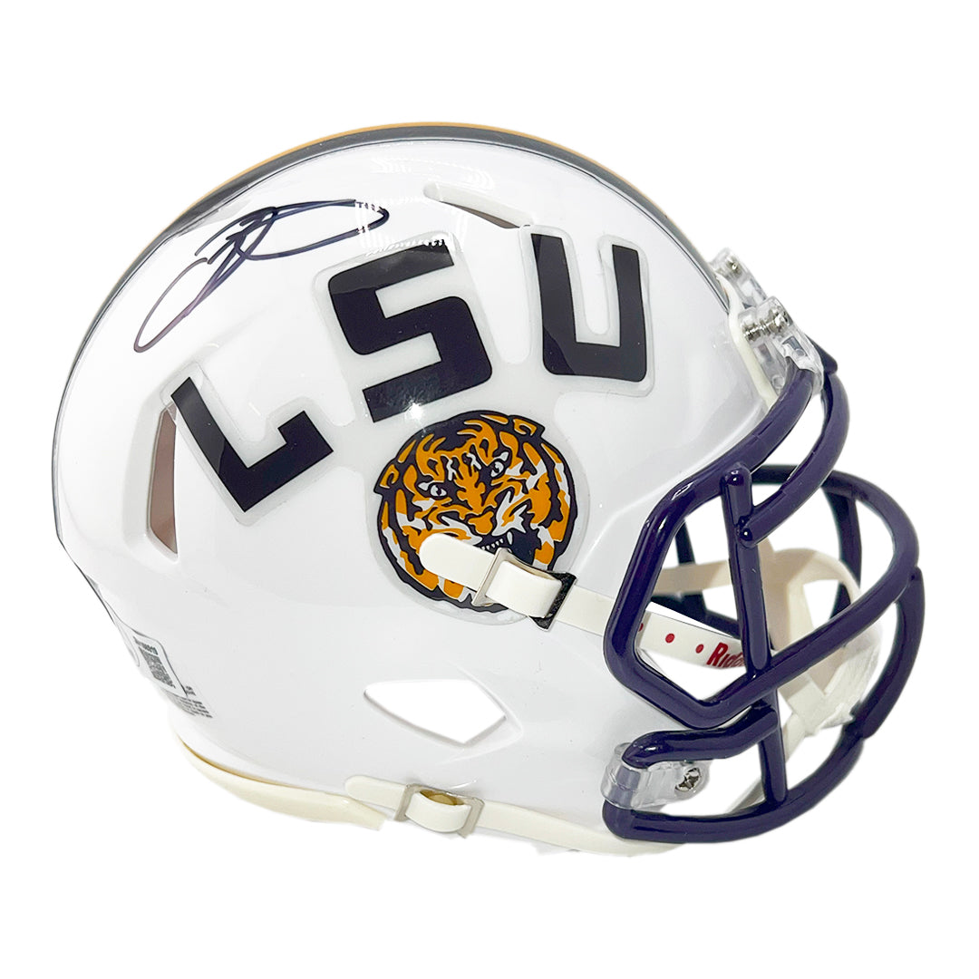 Odell Beckham Jr Signed LSU Tigers Speed Mini Football White Helmet (Beckett)