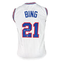 David Bing Signed Detroit White Basketball Jersey (Beckett)
