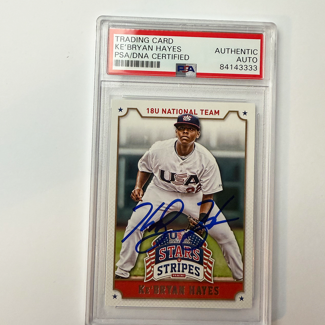 Ke'Bryan Hayes Signed 2015 Panini Stars Stripes U18 #57 PSA Auto Authentic