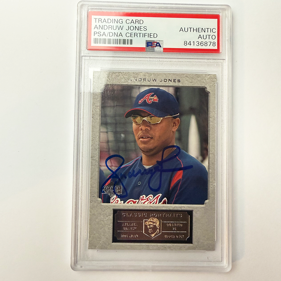 Andruw Jones Signed 2003 UpperDeck Classic Portraits #79 PSA Auto Authentic