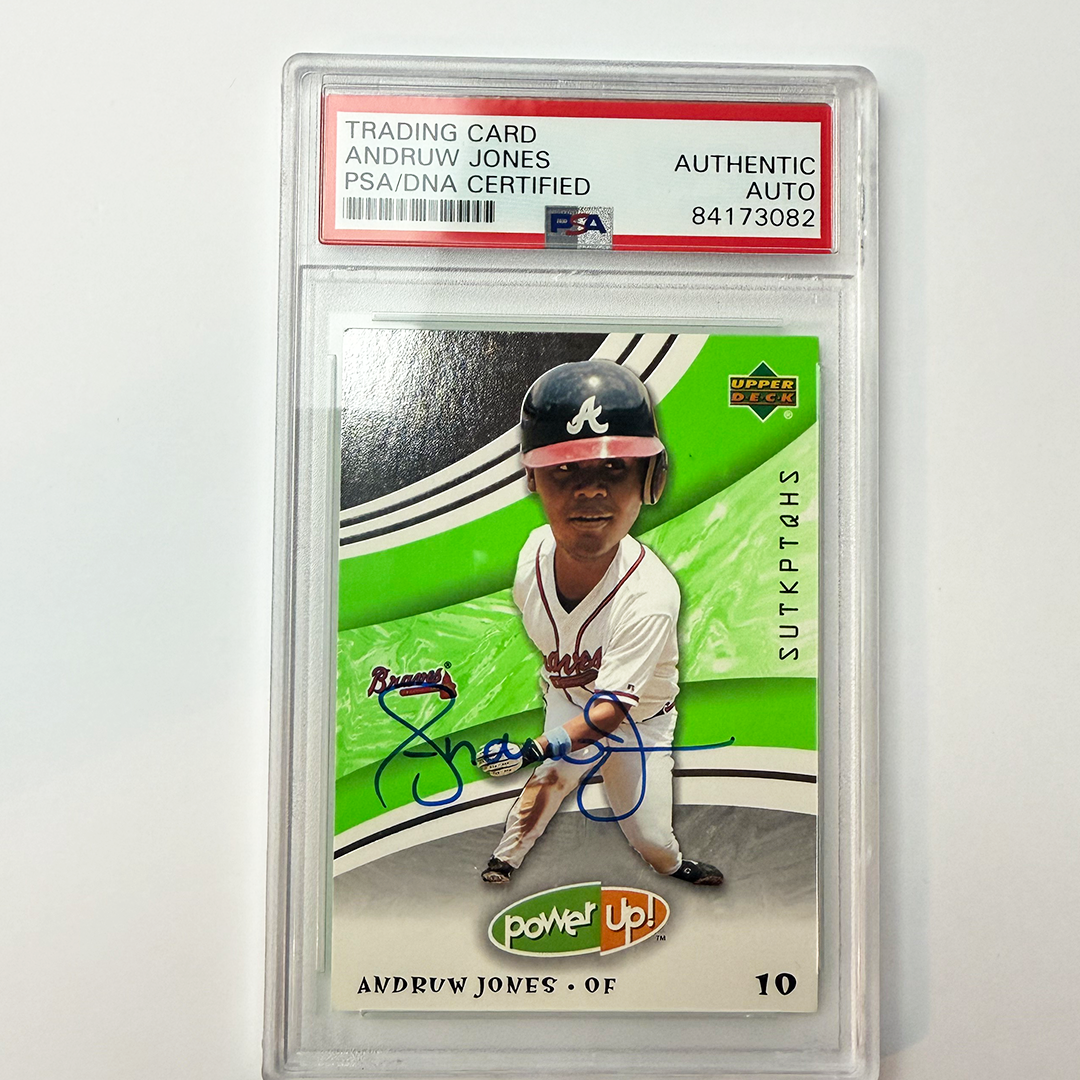 Andruw Jones Signed 2004 UpperDeck Power Up #50 PSA Auto Authentic