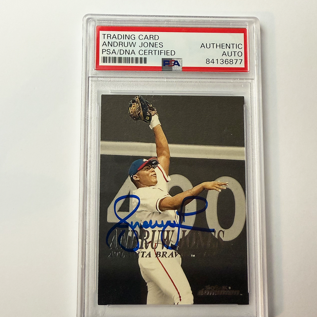 Andruw Jones Signed 2000 Skybox Dominion #175 PSA Auto Authentic