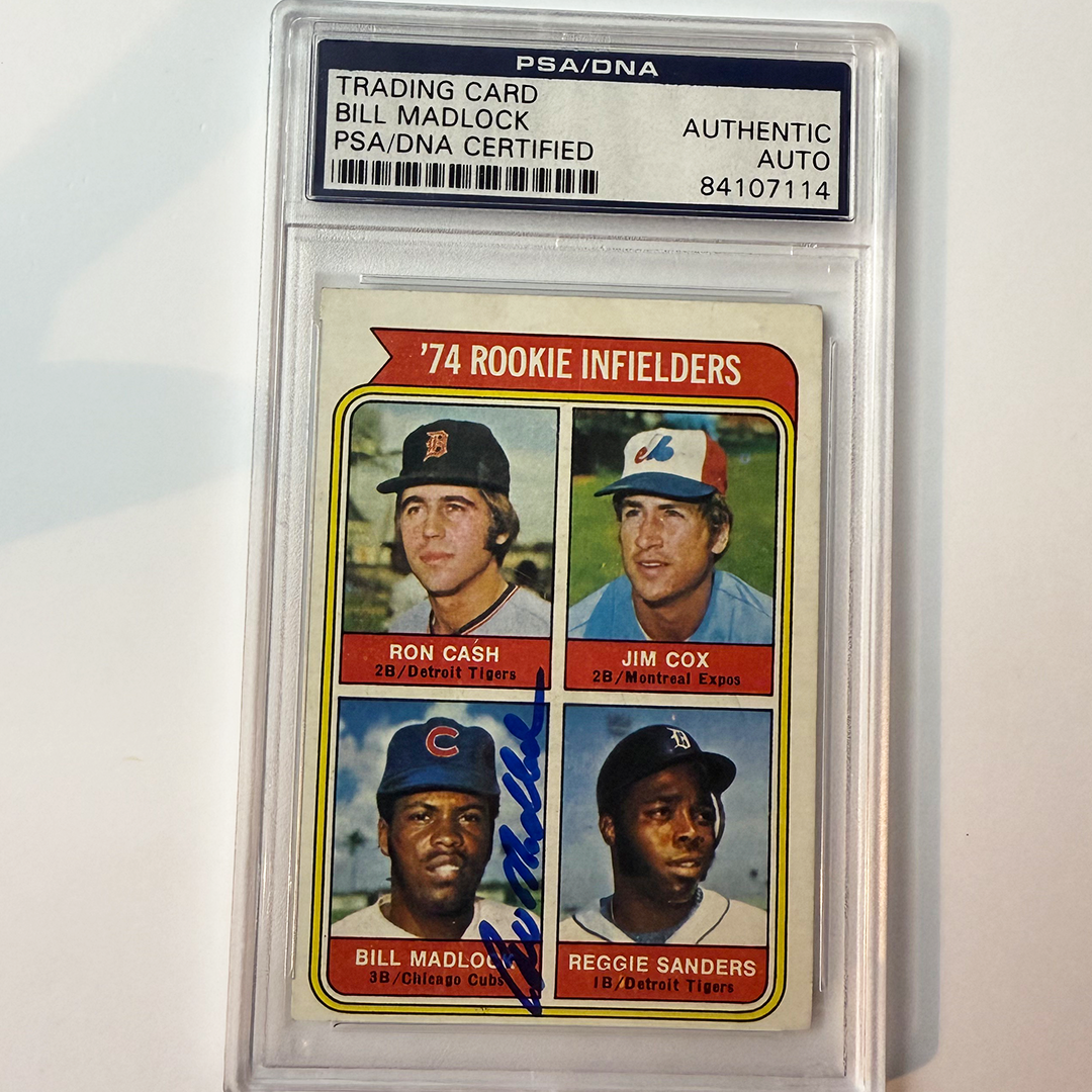 Bill Madlock Signed 1974 Topps Rookie #600 PSA Auto Authentic
