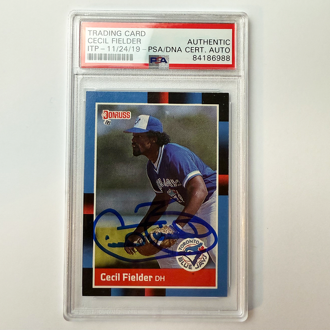Cecil Fielder Signed 1988 Donruss #565 PSA ITP Auto Authentic