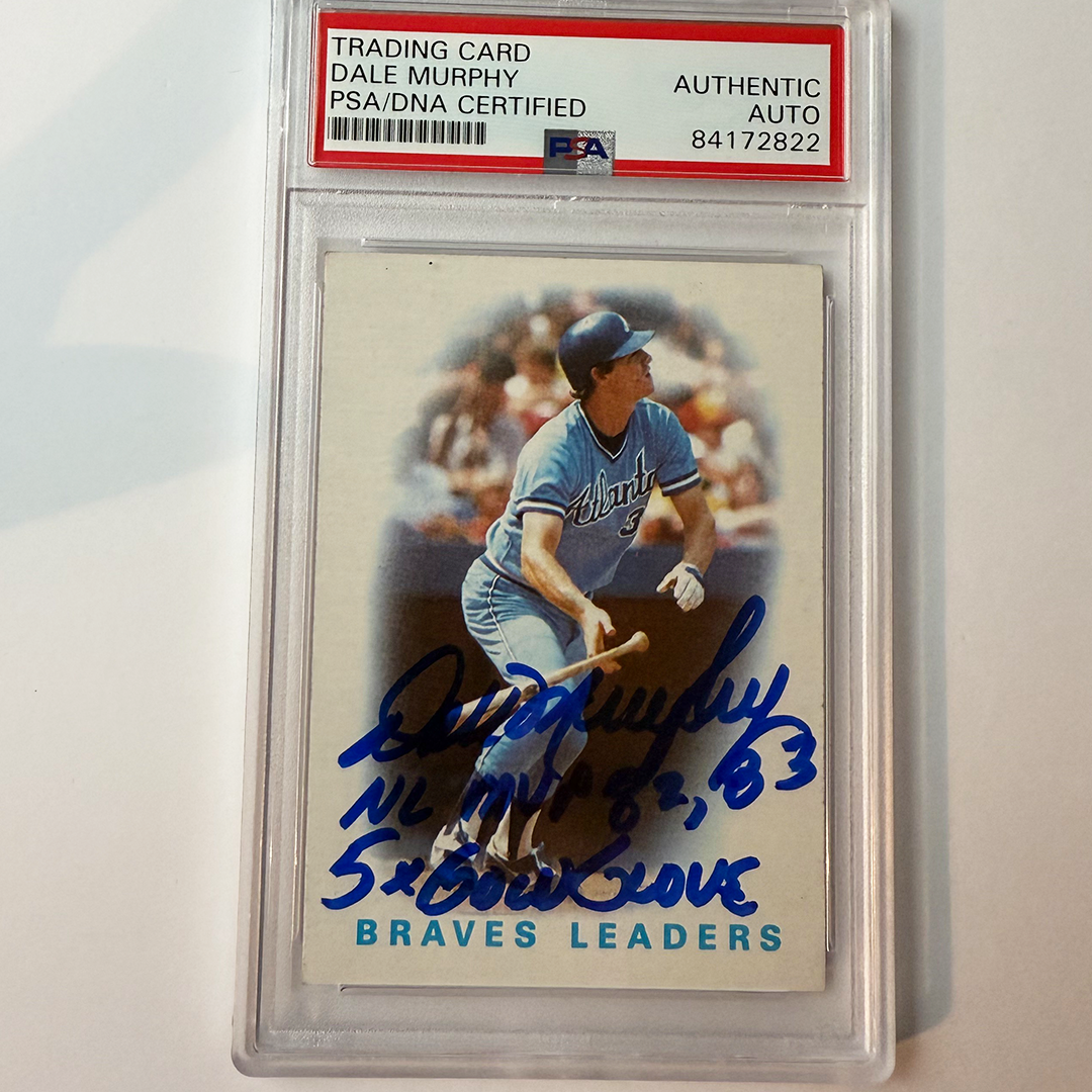 Dale Murphy Signed 1986 Topps #456 w/2 Inscriptions PSA Auto Authentic
