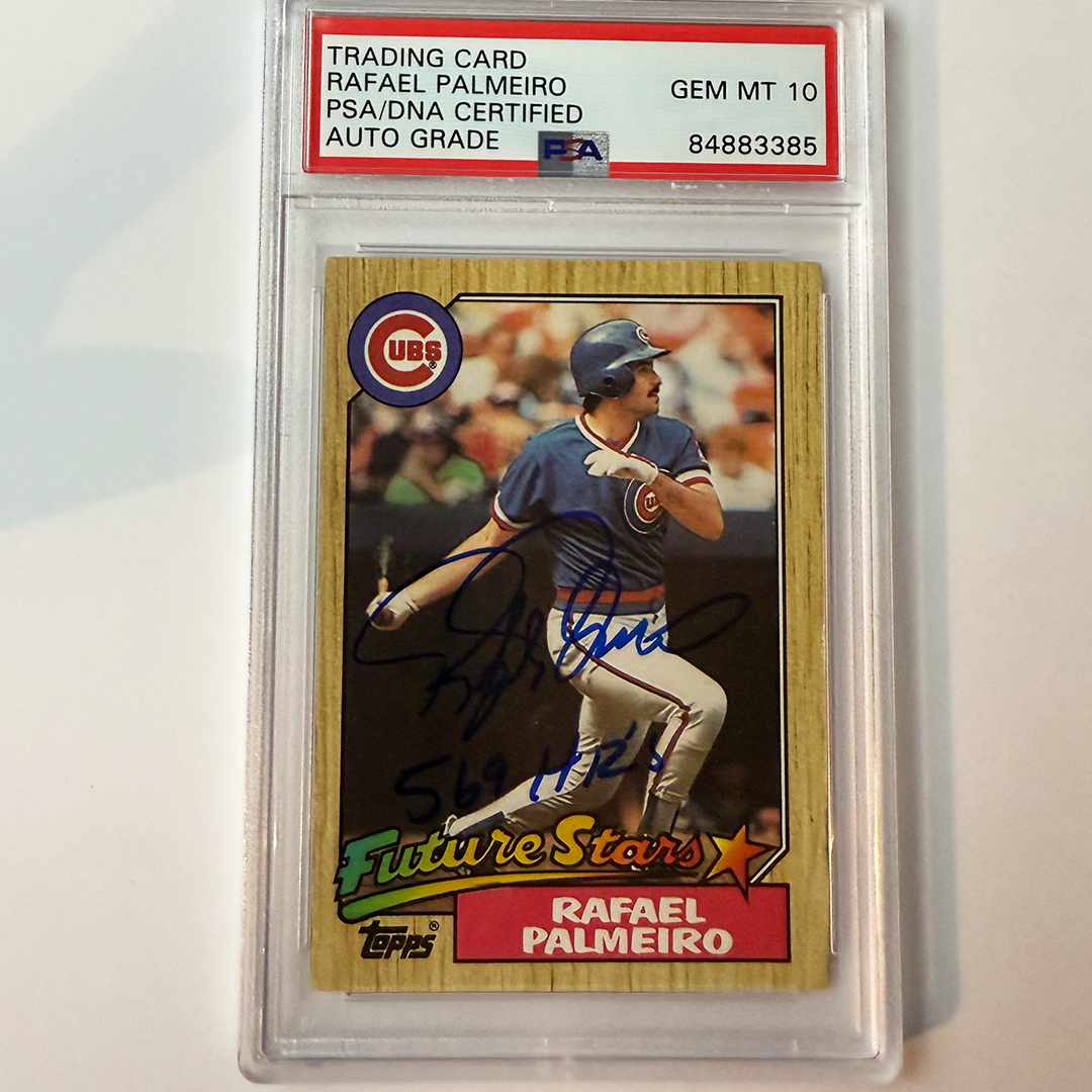 Rafael Palmeiro Signed 1987 Topps Rookie #634 569/3020 PSA 10 Auto