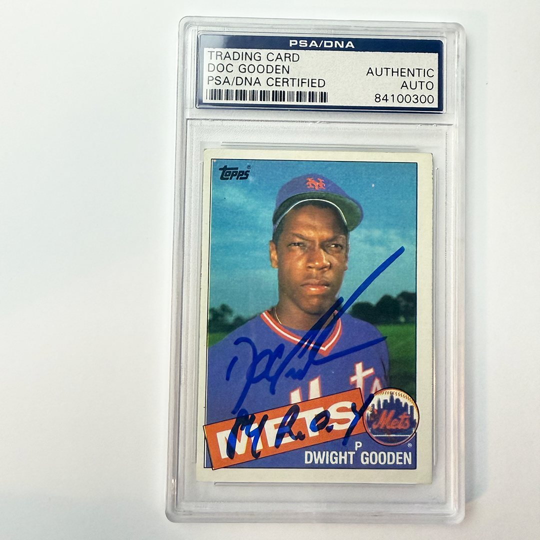 Dwight Gooden Signed 1985 Topps Rookie #620 84 ROY PSA Auto Authentic