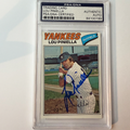 Lou Piniella Signed 1977 Topps Yankees #96 PSA Auto Authentic