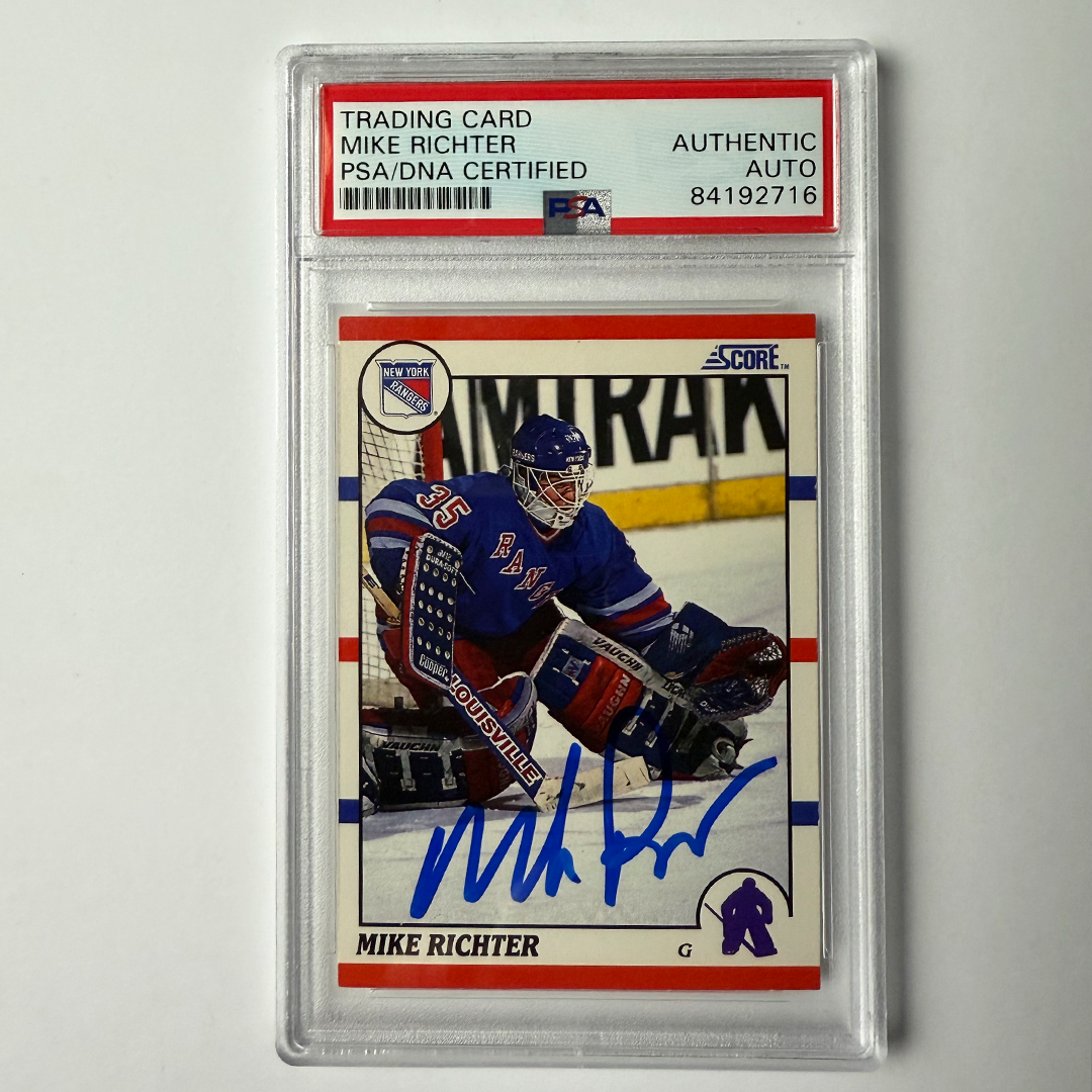 Mike Richter Signed 1990 Score Rookie #74 PSA Auto Authentic