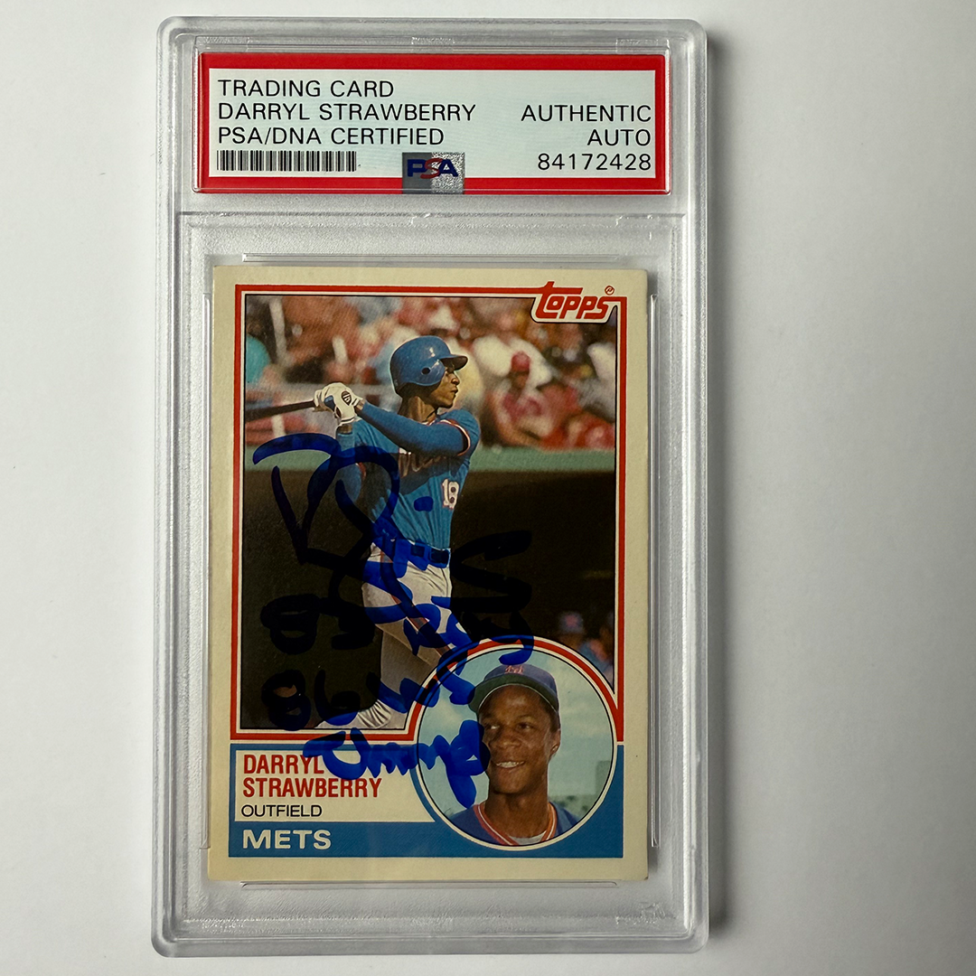 Darryl Strawberry Signed 1983 Topps Traded Rookie #108T 2 Inscriptions PSA Auto Auth