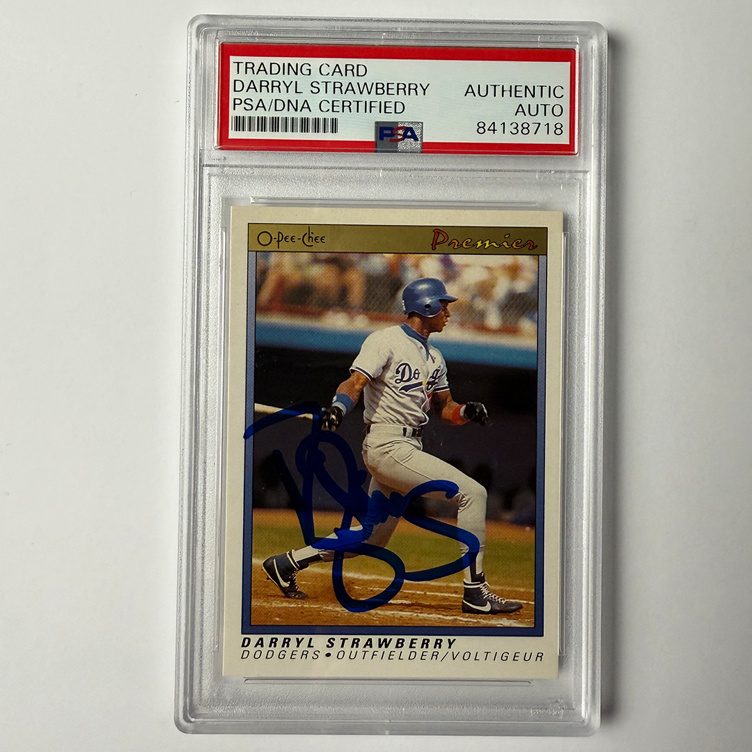 Darryl Strawberry Signed 1991 OPC Premier #117 PSA Auto Authentic