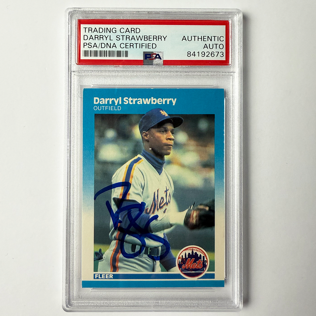 Darryl Strawberry Signed 1987 Fleer #23 PSA Auto Authentic
