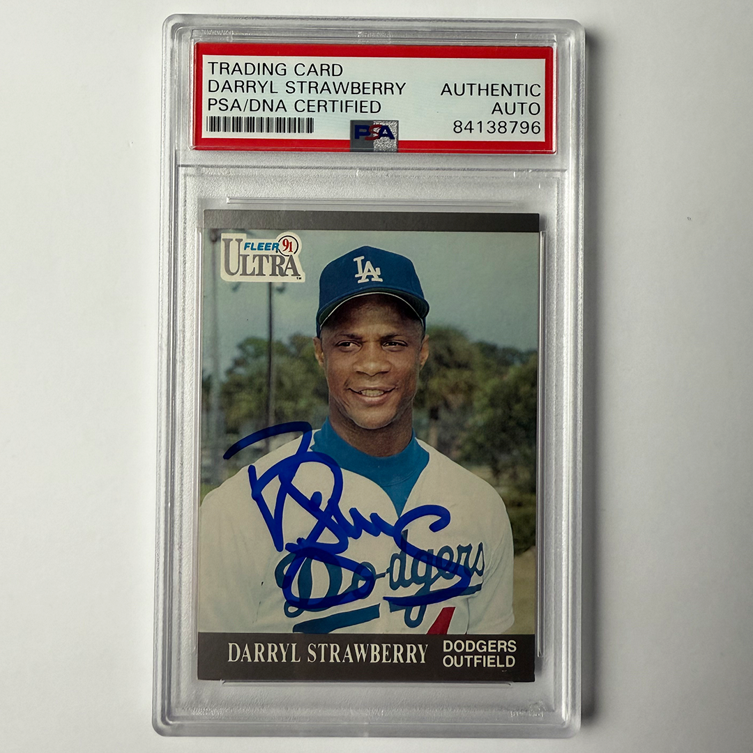 Darryl Strawberry Signed 1991 Ultra #171 PSA Auto Authentic