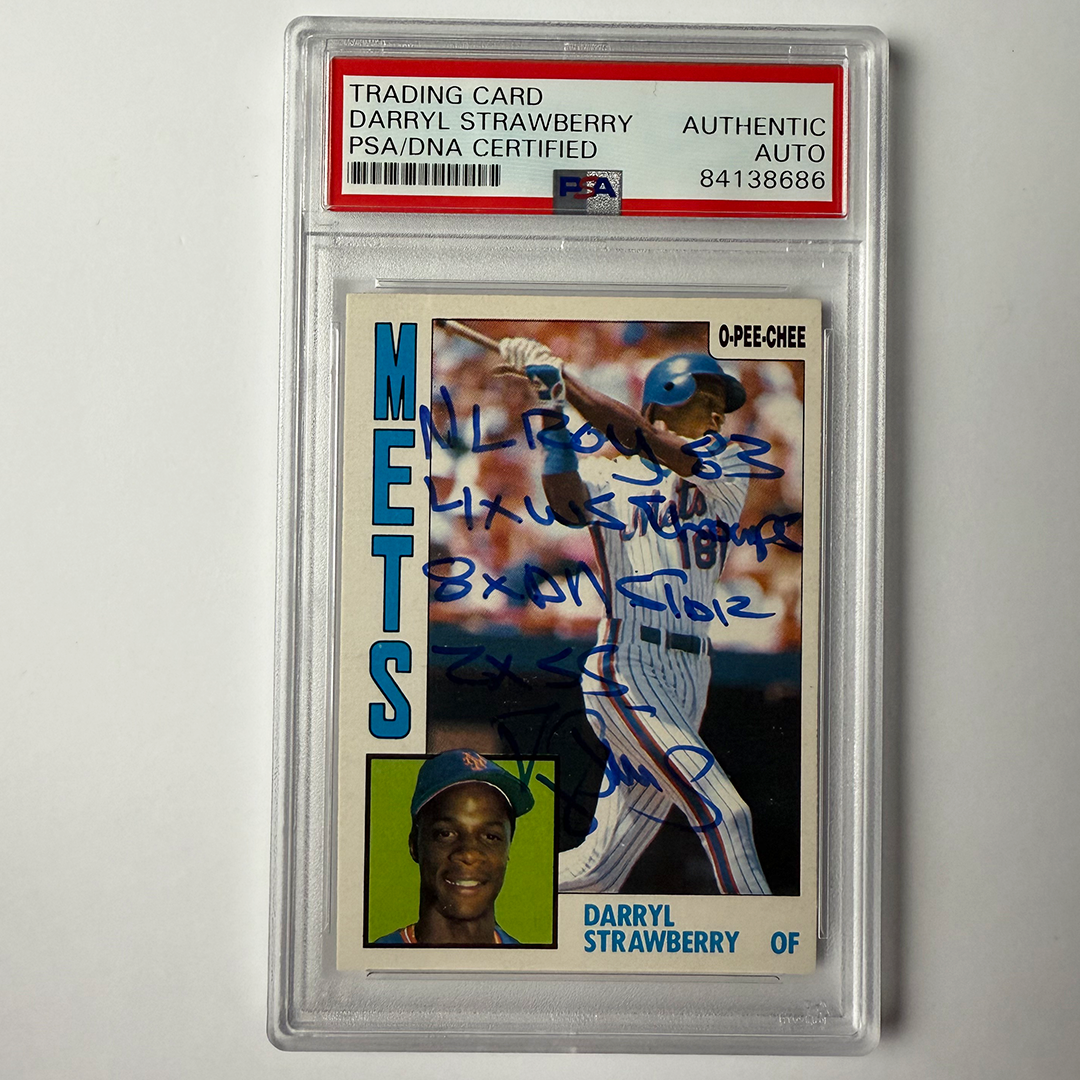 Darryl Strawberry Signed 1984 O-PEE-CHEE #182 w/4 Inscriptions! PSA Auto Authentic