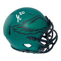 Jihaad Campbell Signed Philadelphia Eagles Rave Mini Football Helmet (Beckett)