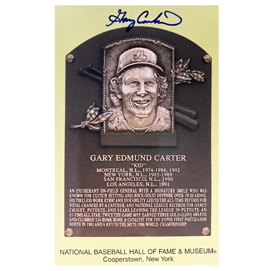 Gary Carter Autographed HOF Plaque Card (JSA)