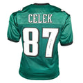 Brent Celek Signed Philadelphia Green Football Jersey (Beckett)