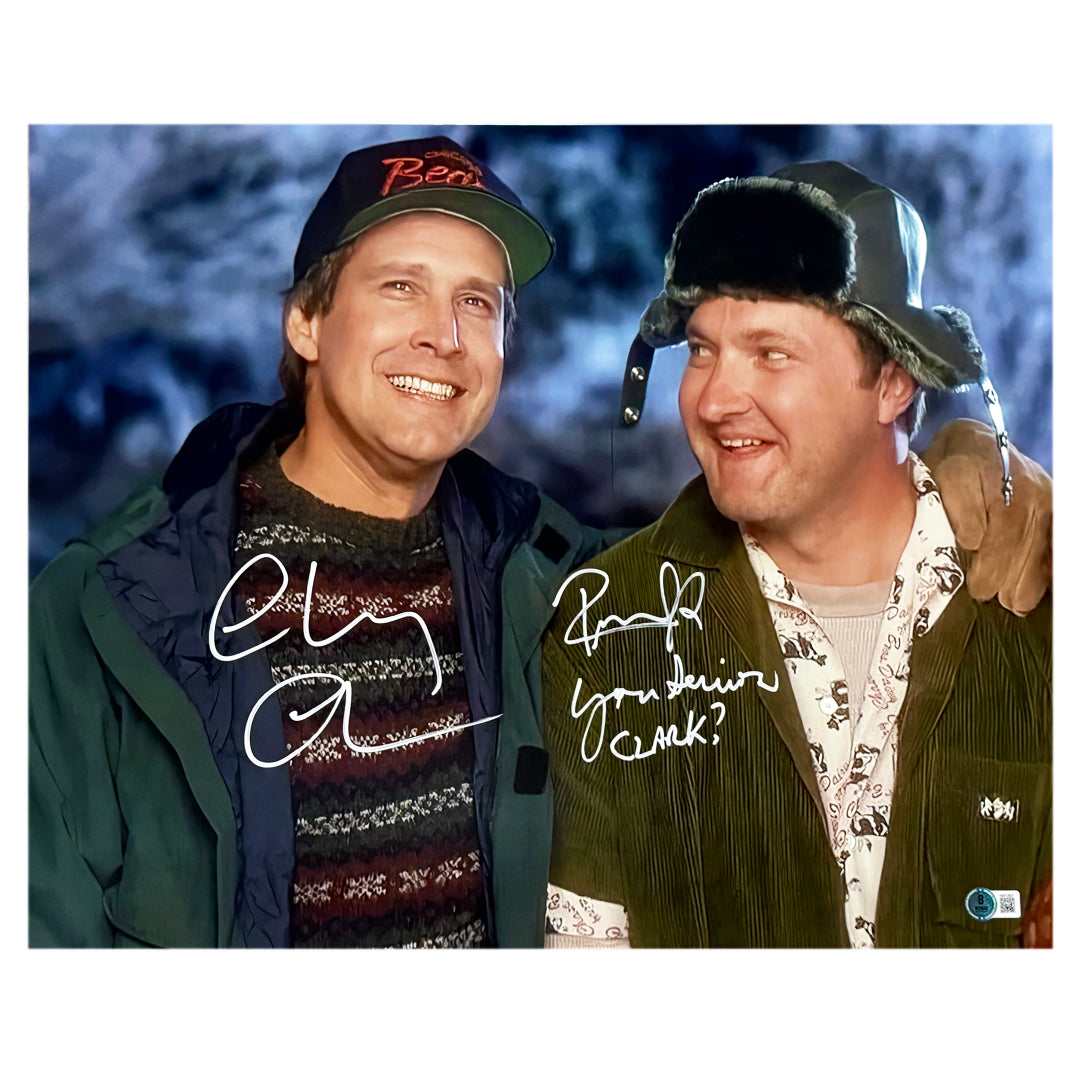 Chevy Chase Randy Quaid Signed You Serious Clark? Inscription Christmas Vacation 16x20 Photo (Beckett)