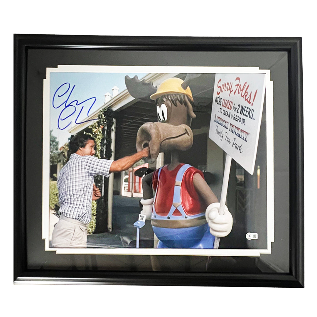 Chevy Chase Signed Pose 2 Vacation 16x20 Framed Photo (Beckett)