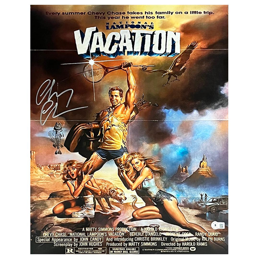 Chevy Chase Signed Vacation Movie Poster 16x20 Photo (Beckett)