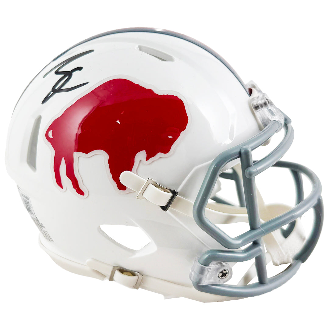 James Cook Signed Buffalo Bills Throwback 63-73 Speed Mini Football Helmet (Beckett)
