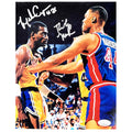 Ricky Mahorn Michael Cooper Signed Pose 3 Basketball 8x10 Photo (JSA)