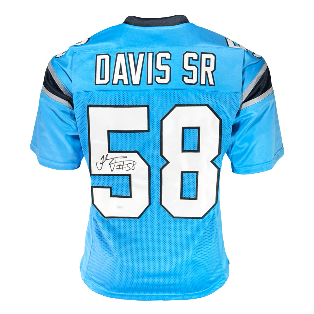 Thomas Davis Sr Signed Carolina Blue Football Jersey (JSA)