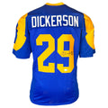 Eric Dickerson Signed HOF 99 Inscription St. Louis Royal Blue Signed on 9 Football Jersey (Beckett)