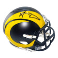 Aaron Donald Signed Los Angeles Rams Rivalries Speed Mini Football Helmet (Beckett)