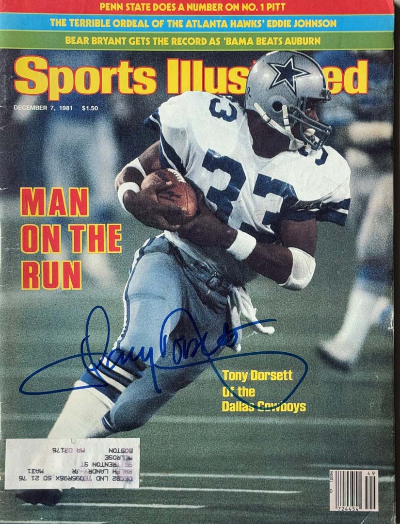 Tony Dorsett Signed Sports Illustrated 12/7/1981 Issue (JSA)