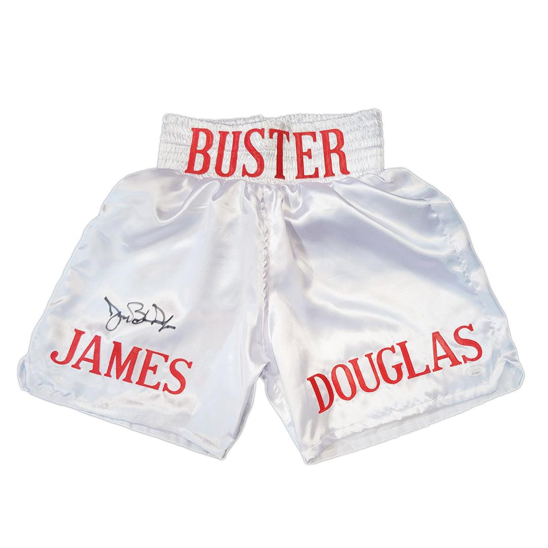 James "Buster" Douglas Autographed White Boxing Trunks (JSA)