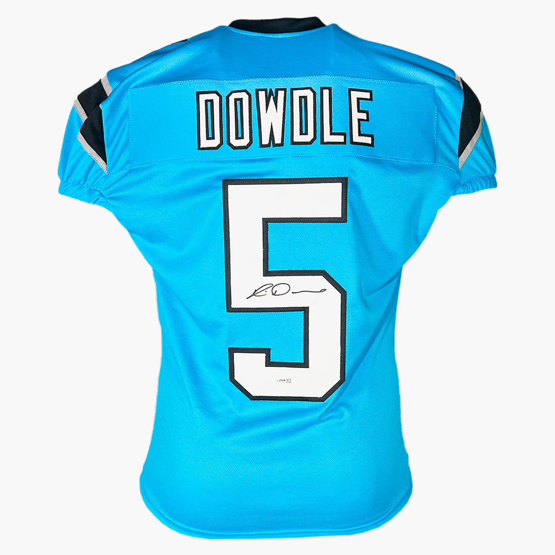 Rico Dowdle Signed Carolina Blue Game Style Football Jersey (JSA)