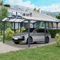 12x16 FT Arch Carport with Aluminum Frame and Polycarbonate Roof Panels, Heavy-Duty Outdoor Car Shelter for Driveway, Cars, and Trucks (12X16 FT)
