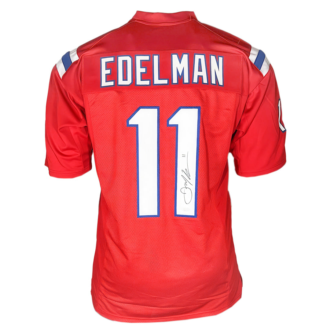 Julian Edelman Signed New England Red Football Jersey (JSA)