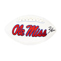 Zach Evans Signed Ole Miss Rebels Official NCAA Team Logo White Football (JSA)