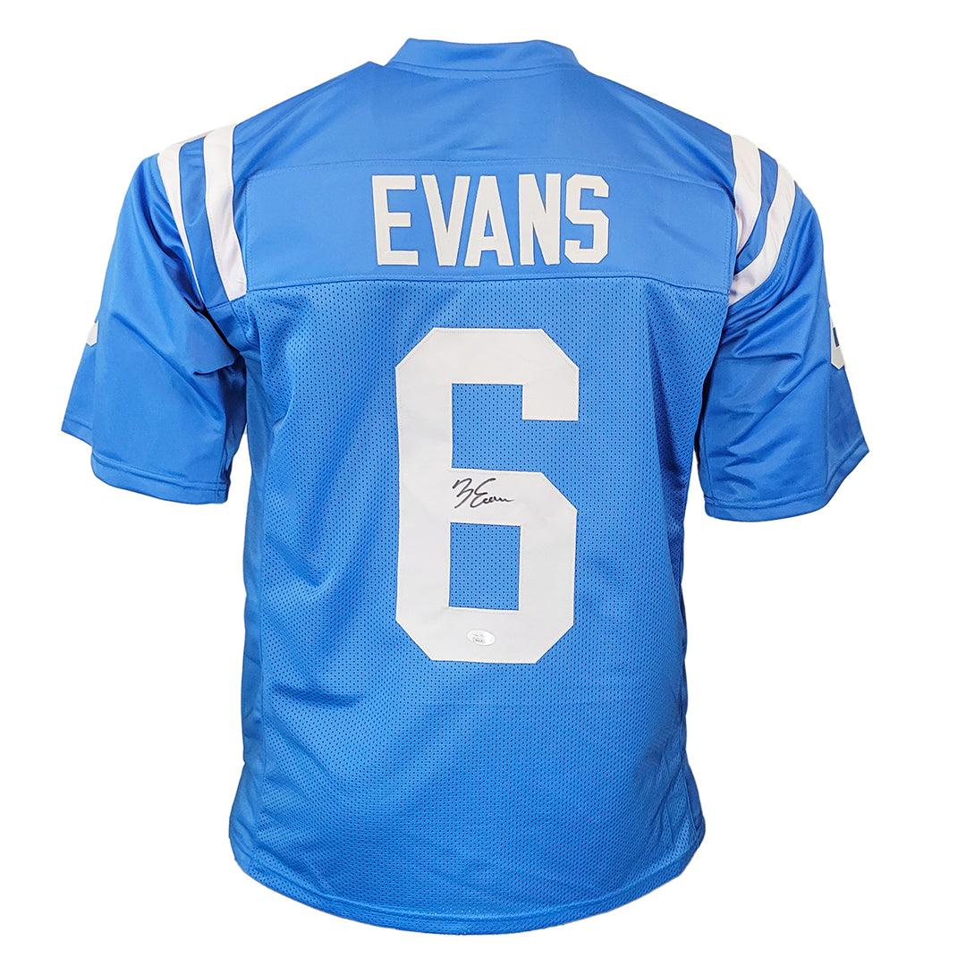 Zach Evans Signed Ole Miss College Light Blue Football Jersey (JSA)