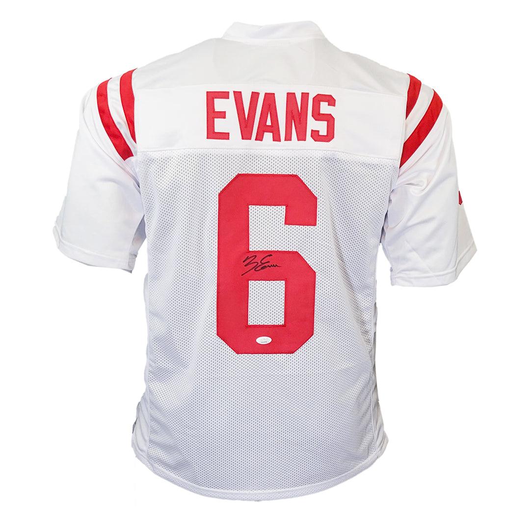 Zach Evans Signed Ole Miss College White Football Jersey (JSA)