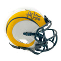 Marshall Faulk Signed HOF 20XI Inscription Los Angeles Rams Lunar Mini Football Helmet (Beckett)