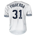 Ed Figueroa Signed 77-78 WSC Inscription New York Grey Baseball Jersey (JSA)