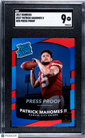 2017 Donruss Patrick Mahomes II #327 Red Press Proof SGC 9