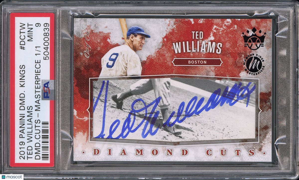2019 Panini Diamond Kings Diamond  Ted Williams #DCTW DMD. Masterpiece 1/1 PSA