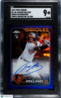 2024 Topps Chrome Jackson Holliday #RA-JH RK. Autograph Purple Refractor SGC 9