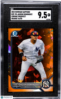 2022 Bowman Sapphire Jasson Dominguez #BCP-98 CHR. Pros. Orange SGC 9.5
